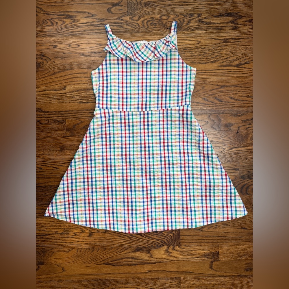 Florence Eiseman Multicolor Seersucker Ruffle Plaid Fully Lined Girls Dress 10